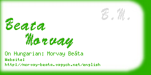 beata morvay business card